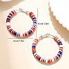 American Independence Day Handmade Polymer Clay Hoop Earrings PW-WGE29F5-01-3