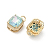 Brass Micro Pave Cubic Zirconia Pendants KK-C252-02H-G-2