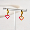 Stainless Steel Heart Hoop Earrings QS1082-2-3