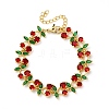Brass Micro Pave Cubic Zirconia Link Bracelets for Women BJEW-D342-05G-4