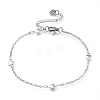 304 Stainless Steel Cable Chain Anklets AJEW-M026-13P-1