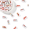 40Pcs 4 Colors Printed  Opaque Acrylic Beads OACR-FS0004-05-2
