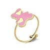 Ion Plating(IP) Bear with Heart 304 Stainless Steel Enamel Ring RJEW-A038-11G-1