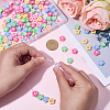 200Pcs Electroplated Opaque Resin Beads RESI-SP0001-59B-3