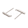 Rhodium Plated 925 Sterling Silver Ear Stud Findings STER-F058-01P-04-2