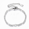 304 Stainless Steel Figaro Chain Bracelets Making STAS-S105-JN962-1-2