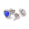 3 Pairs 3 Colors 304 Stainless Steel Heart Stud Earrings for Women EJEW-K279-07P-02-3