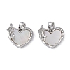 Brass & Shell & Clear Cubic Zirconia Charms KK-G497-16P-1