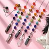 Mixed Gemstone Pointed Dowsing Pendulums PALLOY-JF02254-4