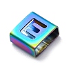 Ion Plating(IP) 304 Stainless Steel Square Slide Charms STAS-L132-25E-M-2