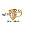 Retro Royal Style 304 Stainless Steel Imitation Pearl Cuff Rings FS-WG343E9-01-3
