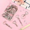 20Pcs 4 Styles Zinc Alloy Keychain Clasps FIND-SP0004-22-7