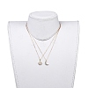 Brass Micro Pave Cubic Zirconia Pendant Necklace Sets NJEW-JN02671-4
