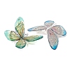 3Pcs 3 Colors Epoxy Resin & 304 Stainless Steel 3D Butterfly Connector Charms PALLOY-TA00400-2