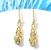 Oval Brass Micro Pave Clear Cubic Zirconia Stud Earrings EJEW-R018-05G-2