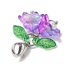 Lily of the Valley Acrylic & Glass Pendant Decorations HJEW-JM02416-01-5