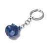 Dyed & Heated Natural Blue Aventurine Keychains KEYC-P011-04P-02-3