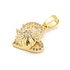 Heart Rack Plating Brass Clear Cubic Zirconia Pendants KK-M291-06G-2