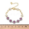 Brass Micro Pave Cubic Zirconia Link Chain Bracelets for Women BJEW-C156-04C-01GP-5