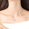 Brass & Alloy Pave Clear Cubic Zirconia Pendant Necklaces WG9D488-01-4