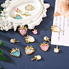 16Pcs 8 Styles Resin Pendants RESI-TA0002-14-6