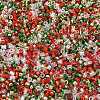 4 Colors Christmas 11/0 Glass Seed Beads SEED-X0058-13-2