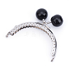 Iron Purse Frame Handle with Solid Color Acrylic Beads FIND-Q038P-D18-1