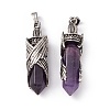 Natural Amethyst Pointed Pendants G-H281-01H-2