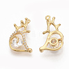 Brass Micro Pave Clear Cubic Zirconia Pendants ZIRC-Q021-006G-NF-2