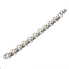 Ion Plating(IP) Two Tone 201 Stainless Steel Byzantine Chain Bracelet for Men Women BJEW-S057-90-2