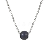 Mixed Gemstone Round Bead Pendant Necklaces NJEW-JN04551-2