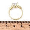 Brass Micro Pave Cubic Zirconia Cuff Open Rings CU-CBA5C10-09G-5