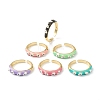 (Jewelry Parties Factory Sale)Brass Enamel Cuff Rings RJEW-O043-05-1