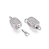 Brass Micro Pave Clear Cubic Zirconia Box Clasps KK-Q074-04P-2