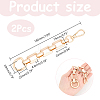 Unicraftale 2Pcs Alloy Purse Extension Chains with D Ring & Swivel Clasps PURS-UN0001-03LG-3