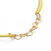 Adjustable Brass Heart Link Bracelets BJEW-JB05420-05-2