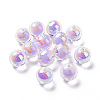 UV Plating Rainbow Iridescent Acrylic Beads OACR-P014-05B-2