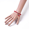 Dyed Natural Lava Rock(Dyed) Beads Stretch Bracelets BJEW-JB04221-06-4