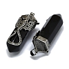 Natural Obsidian Faceted Pointed Bullet Big Pendants G-Q165-02AS-02-2
