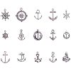 Tibetan Silver Anchor & Helm Pendants TIBEP-PH0004-15AS-WH-2