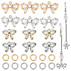 DELORIGIN 16Pcs 4 Style Bowknot Brass Micro Pave Clear Cubic Zirconia Charms DIY-DR0001-28-1