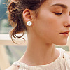 925 Sterling Silver Round Stud Earrings EJEW-TAC00030-04-9