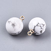 Natural Howlite Charms X-G-N332-024G-18-2