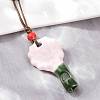 Adjustable Sunflower Porcelain Whistle Pendant Waxed Cord Necklaces for Women FB-CBA68CE-01A-3