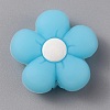 Flower Luminous Silicone Beads SIL-WH0008-37J-1