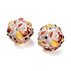 Christmas Theme Polymer Clay Rhinestone Beads with Resin RESI-Z045-01A-2