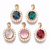 Brass Micro Cubic Zirconia Pendants KK-S365-001-1