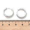 Two-layer Brass Micro Pave Clear Cubic Zirconia Hoop Earrings EJEW-C181-03P-5