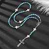 Synthetic Turquoise Rosary Bead Necklaces NJEW-TA00122-02-2