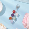 Round Natural Amethyst & Quartz & Malaysia Jade & Carnelian & White Jade Pendant Decorations HJEW-JM02693-01-1